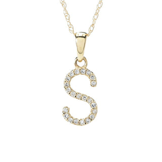 Sabrina Designs 14K Gold Diamond Choice of Initial Pendant w/ Chain