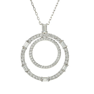 Grown Gorgeous 14K White Gold 1.08ctw Lab Grown Diamond Circle Pendant w/ Chain