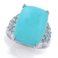 Gem Treasures 18x13mm Sleeping Beauty Turquoise & Swiss Blue Topaz Ring