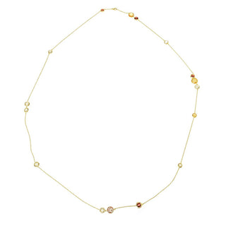 Cameo Italiano "Opera" Flower Shell Cameo & Multi Gem Station 44" Necklace