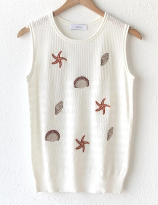 Greylin - Arlie Seashell Embroidered Knit Top