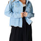 Double Take - Trendy Denim Jacket With Raw Hem