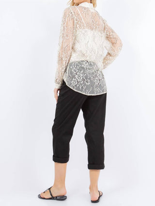 Paparazzi - Lace Sheer Long Sleeve Shirt - Unlined