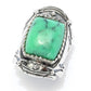 Southwest Elements Sterling Silver 15x13mm Black Bridge Variscite Ring