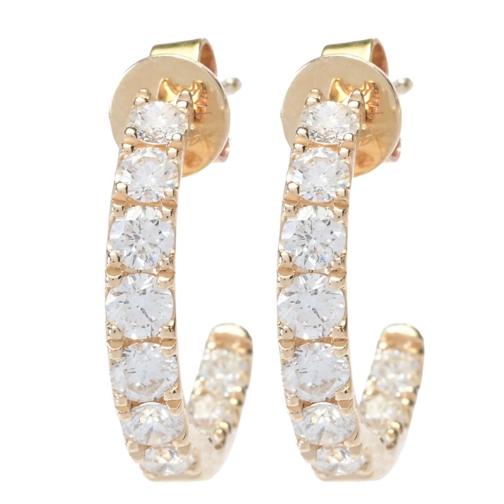 Sonia Bitton Galerie de Bijoux 14K Gold Choice of Carat Diamond Hoop Earrings