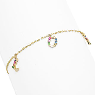 Sabrina Designs 14K Gold 0.27ctw Multi Color Sapphire Love Bracelet