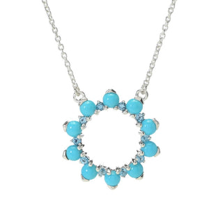 Artisan Silver by Samuel B. Sleeping Beauty Turquoise & Blue Topaz Necklace
