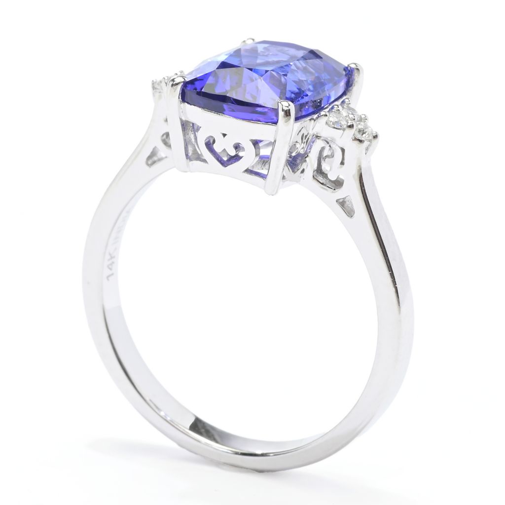 Gem Treasures 14K White Gold 3.86ctw AAAA Tanzanite & Diamond Ring