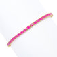 Gem Treasures 18K Vermeil Burmese Ruby Choice of Size Tennis Bracelet