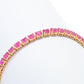 Gem Treasures 18K Vermeil Burmese Ruby Choice of Size Tennis Bracelet