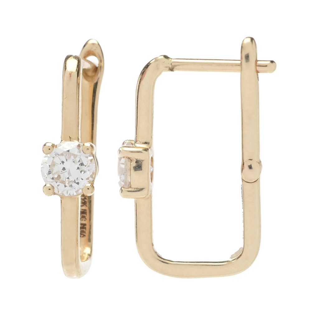 Gems of Distinction 14K Gold Choice of Carat Diamond Hoop Earrings