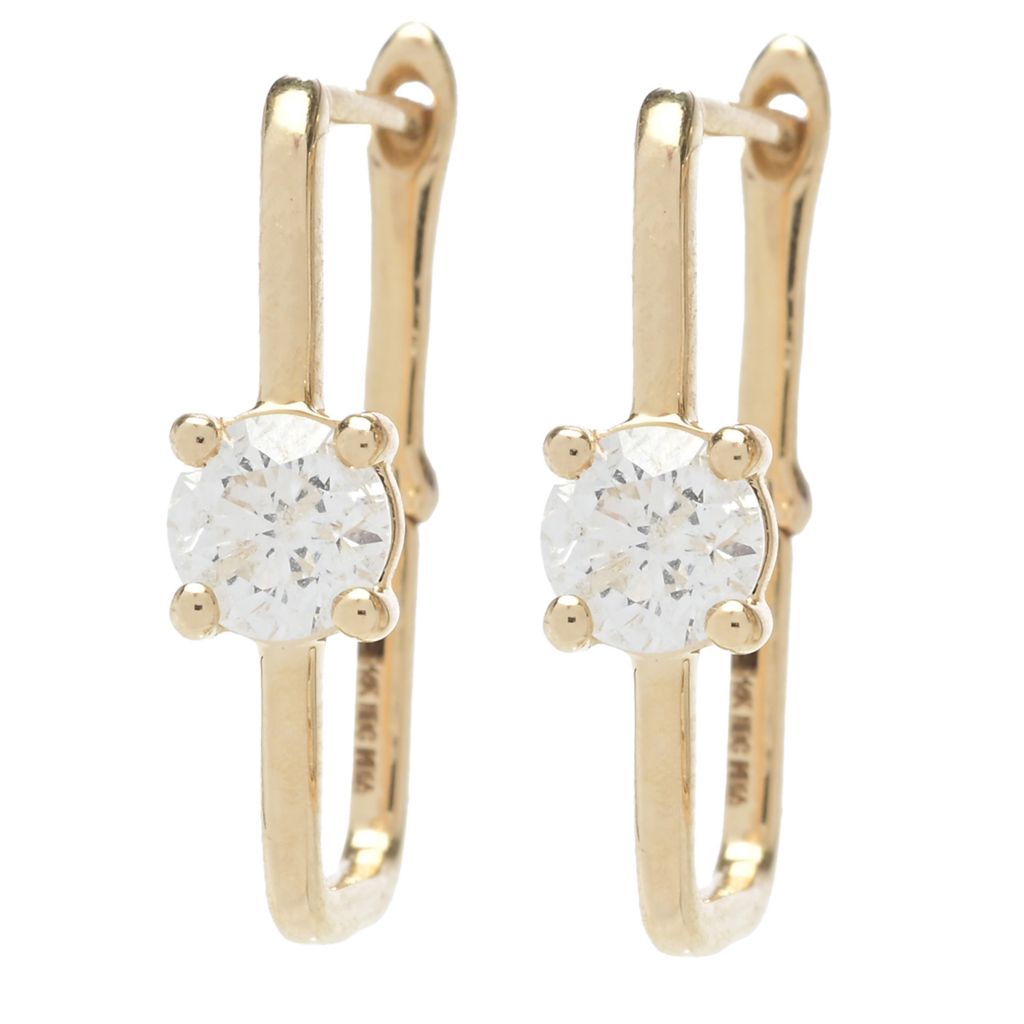 Gems of Distinction 14K Gold Choice of Carat Diamond Hoop Earrings