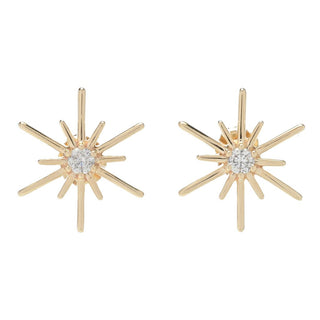 Gems of Distinction 14K Gold 0.21ctw Diamond Starburst Stud Earrings