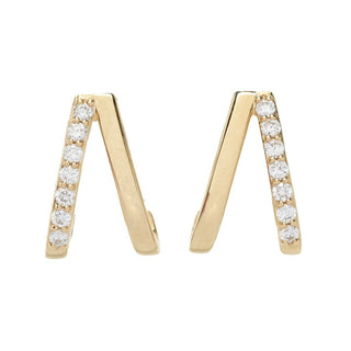 Gems of Distinction 14K Gold 0.19ctw Diamond Lobe Earrings