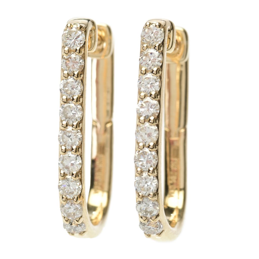 Gems of Distinction 14K Gold 0.70ctw Diamond Hoop Earrings