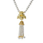 Graziella 23K Gold Plated Cultured Pearl & Simulated Diamond Bee Necklace