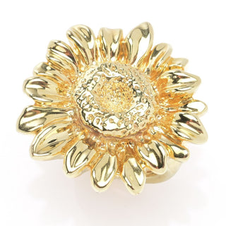Graziella 23K Gold Plated Electroform Polished Sunflower Ring