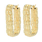 Graziella 23K Gold Plated Electroform Textured Paperclip Earrings