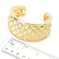 Graziella 23K Gold Plated Simulated Diamond 7" Quilted Cuff Bracelet