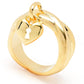 Toscana Italiana 18K Gold Plated Multi Band Crossover Heart Locket Charm Ring