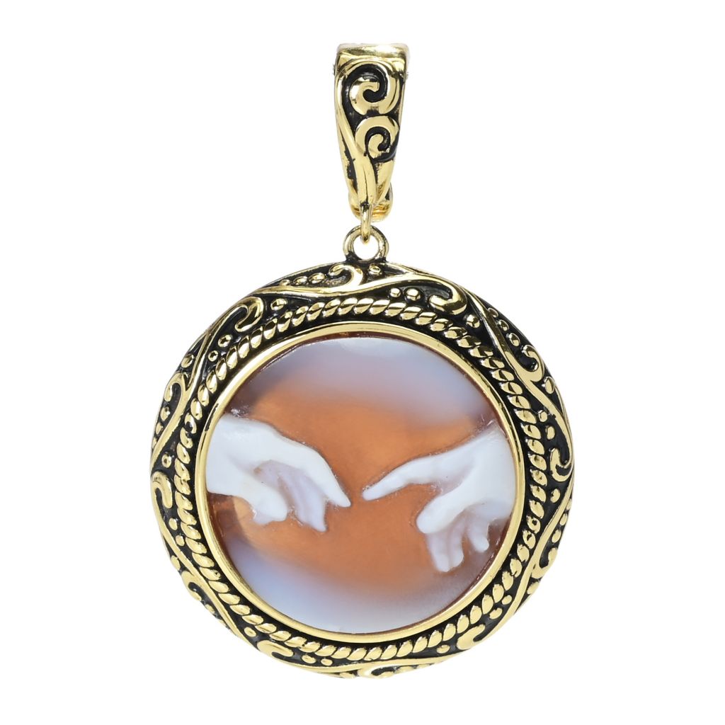 Cameo Italiano 18K Gold Plated "Acropolis" Artist Series Pendant