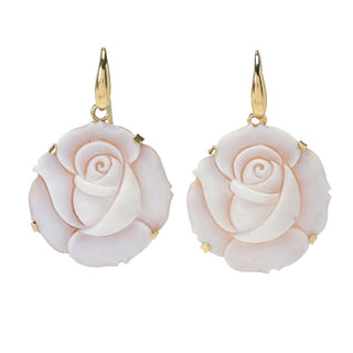 Cameo Italiano 18K Gold Plated "Elysse" Choice of Flower Cameo Earrings