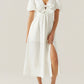 Astr - Citrine Linen Bow Front Midi Dress