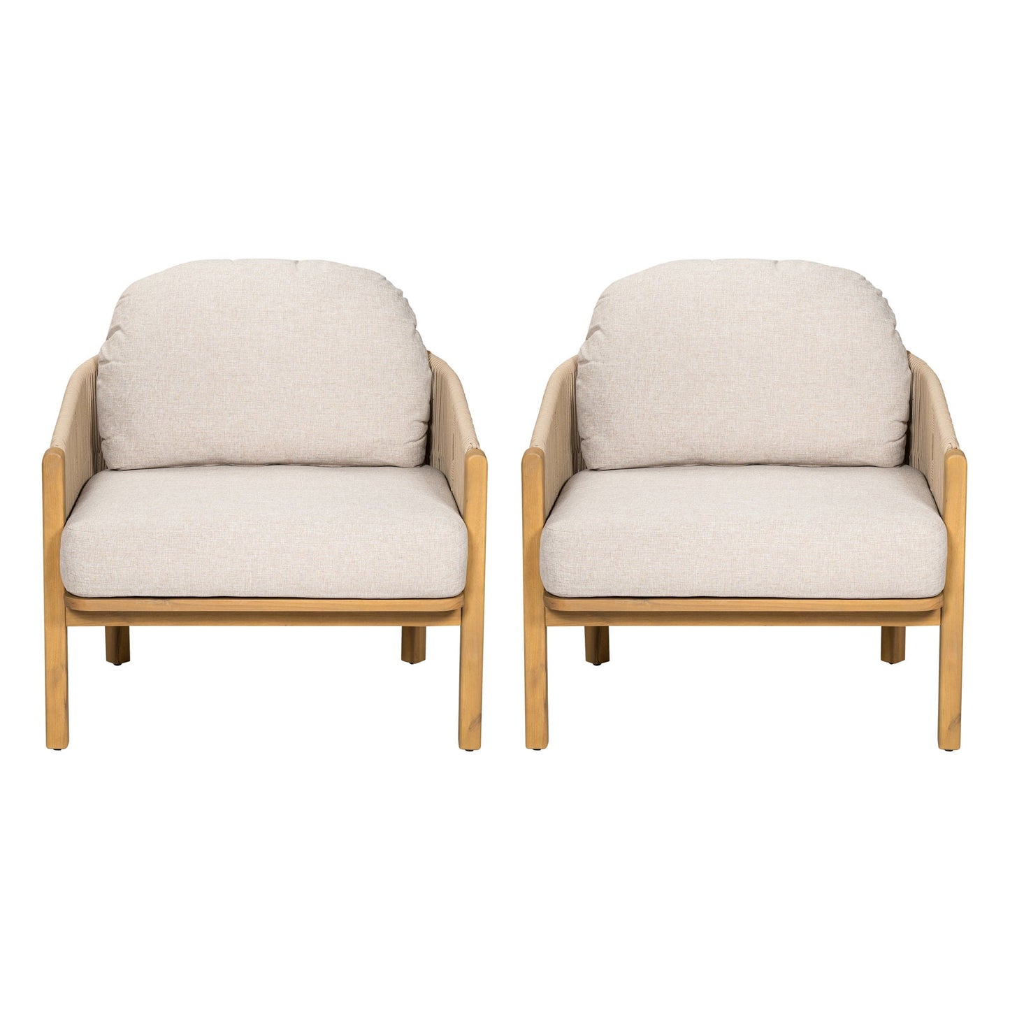 Grotta Outdoor Wood Club Chair Set of 2