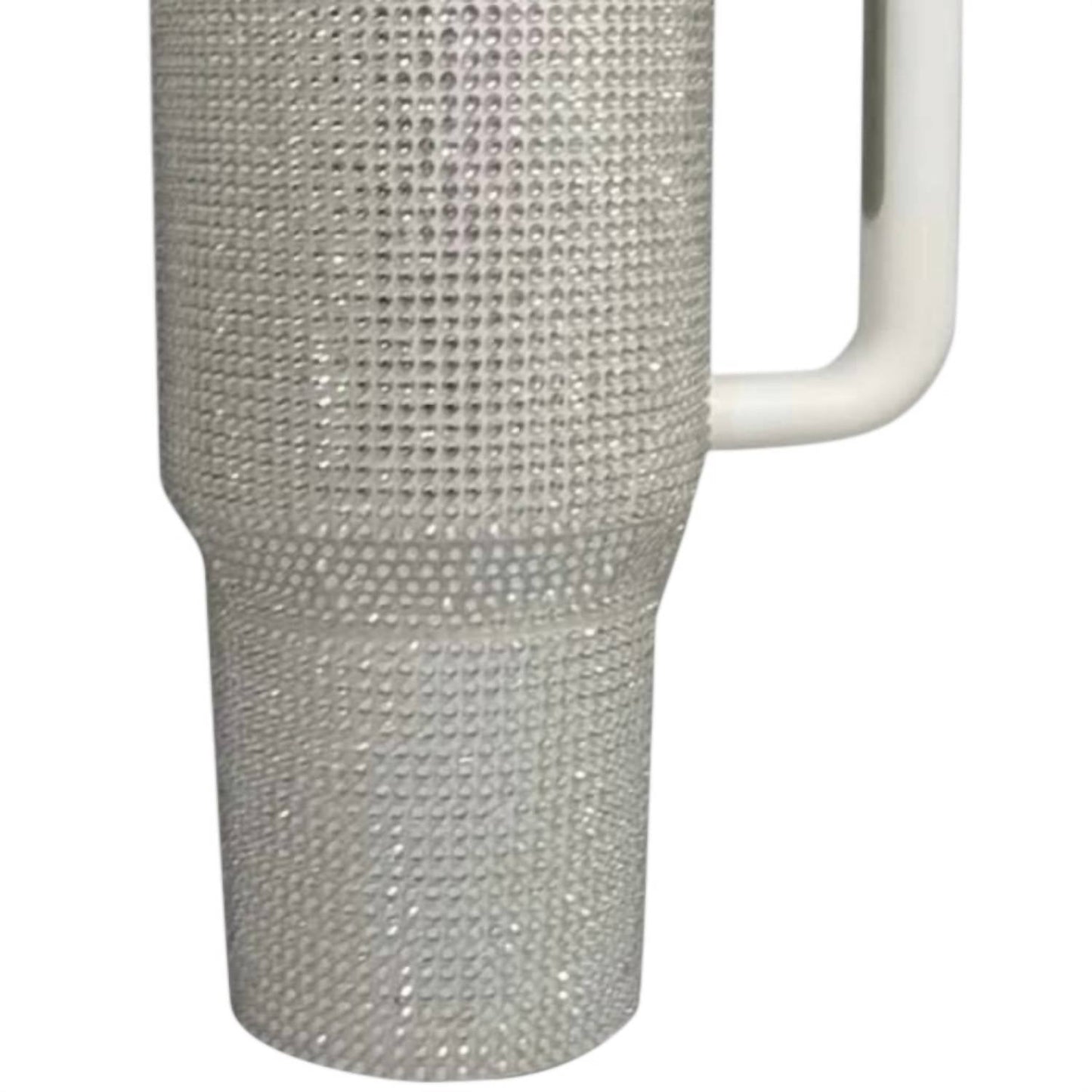 Trendsi - Rhinestone Stainless Steel Tumbler with Straw