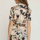 Entro - Satin Paisley Short Faux Wrap Dress