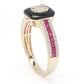 Sonia Bitton Galerie de Bijoux 0.92ctw Black Onyx, Diamond & Ruby Ring