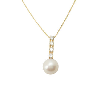 Sabrina Designs 14K Gold Cultured Pearl & Diamond Drop Necklace