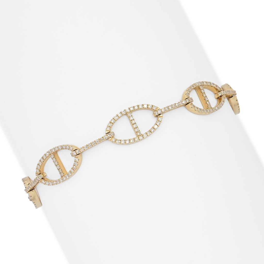 Sabrina Designs 14K Gold Polished 1.20ctw Diamond 7" Link Bracelet