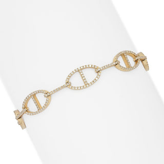 Sabrina Designs 14K Gold Polished 1.20ctw Diamond 7" Link Bracelet