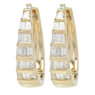 Sabrina Designs 14K Gold 0.34ctw Baguette Diamond Hoop Earrings