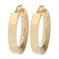 Toscana Italiana "Duo" Polished & Setosa Inner Knife Edge Hoop Earrings