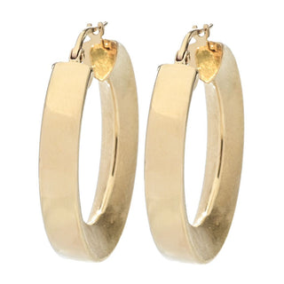 Toscana Italiana "Duo" Polished & Setosa Inner Knife Edge Hoop Earrings