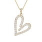 Beverly Hills Elegance 14K Gold 0.57ctw Diamond Heart Pendant w/ Chain