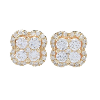 LALI Jewels 14K Gold Polished 0.81ctw Diamond Clover Stud Earrings