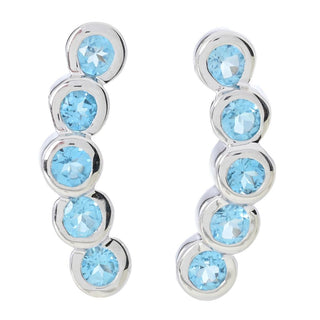 Gem Treasures Choice of Bezel Set Gemstone Ear Crawler Earrings
