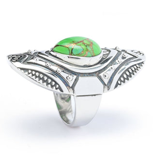Southwest Elements Pear Shape Kingman Turquoise Statement Ring