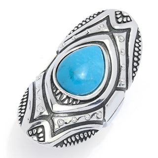 Southwest Elements Pear Shape Kingman Turquoise Statement Ring