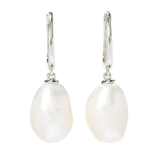 IP 1" Drop Earring Sterling Silver 11-12mm Cultured Baroque Pearl