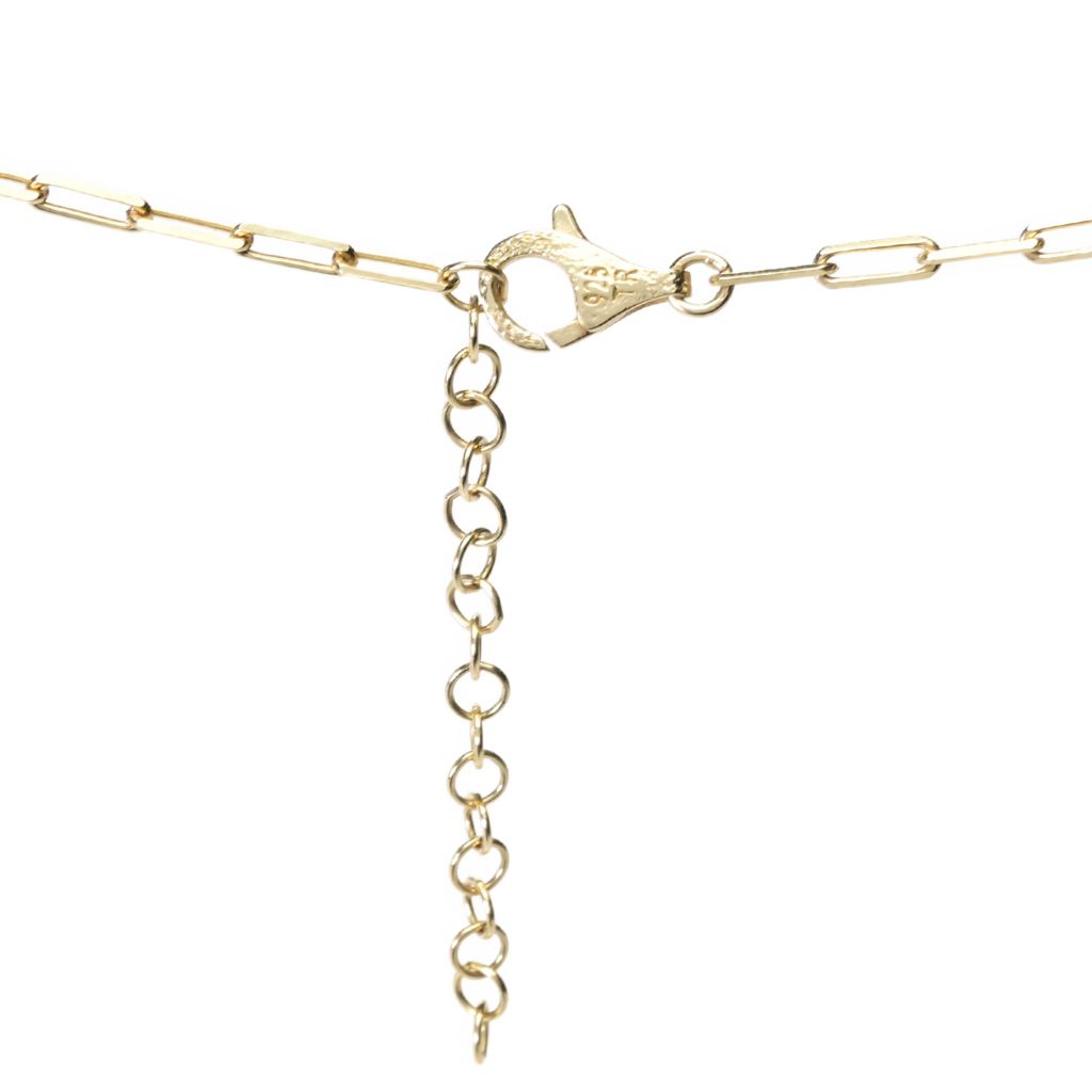 Passport to Turkey Gold Plated Textured Padlock Pendant w/ Paperclip Chain