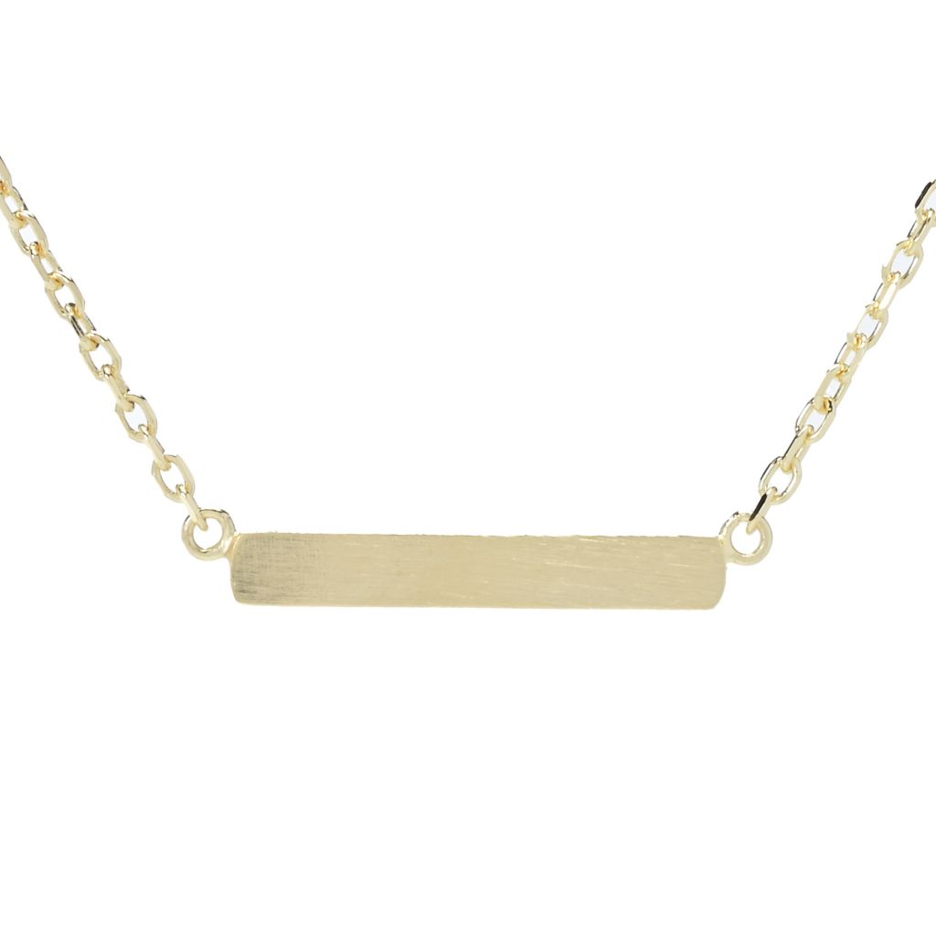 Toscana Italiana 18K Gold Plated Choice of Finish 18"+2" Bar Necklace