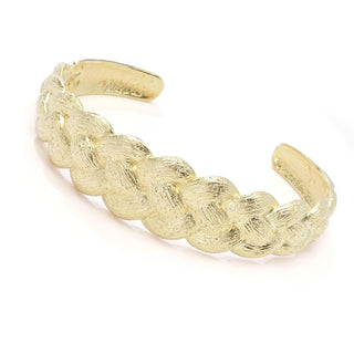 Toscana Italiana 18K Gold Plated "Treccia" Woven Cuff Bracelet