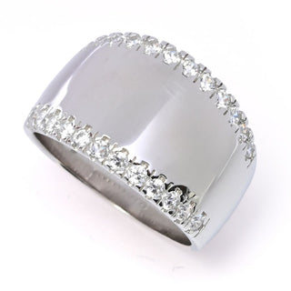Sorrento Italian Silver 0.64 DEW Simulated Diamond Tapered Band Ring