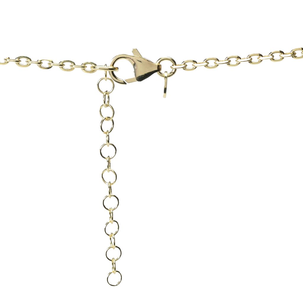 Toscana Italiana 18K Gold Plated Choice of Gem Padlock Pendant w/ Chain