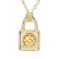 Toscana Italiana 18K Gold Plated Choice of Gem Padlock Pendant w/ Chain