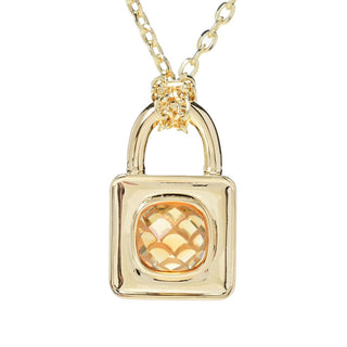 Toscana Italiana 18K Gold Plated Choice of Gem Padlock Pendant w/ Chain